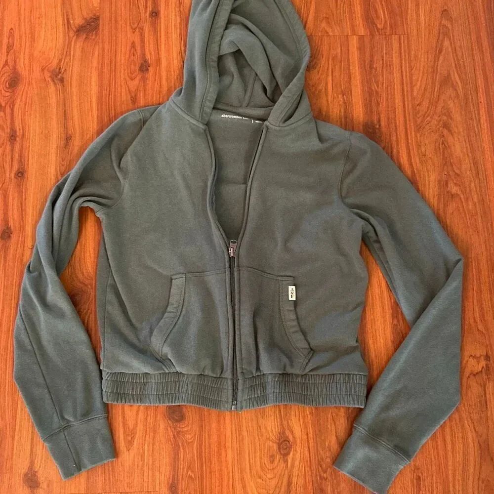 Abercrombie kids zip up hoodie green  sweatshirt 13/14